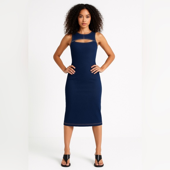 In Bloom Dresses & Skirts - In Bloom Denim Sleeveless Dress With Elongated Oval Keyhole - Size S